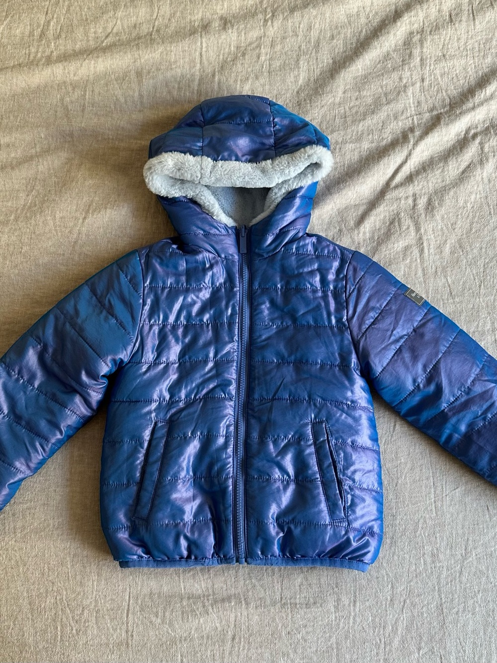 Abercrombie Kids 5/6 Reversible Metallic Puffer Jacket